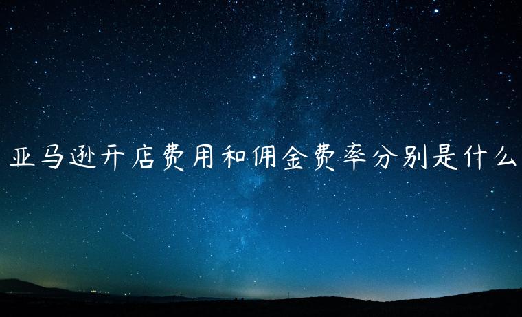 亞馬遜開店費用和傭金費率分別是什么